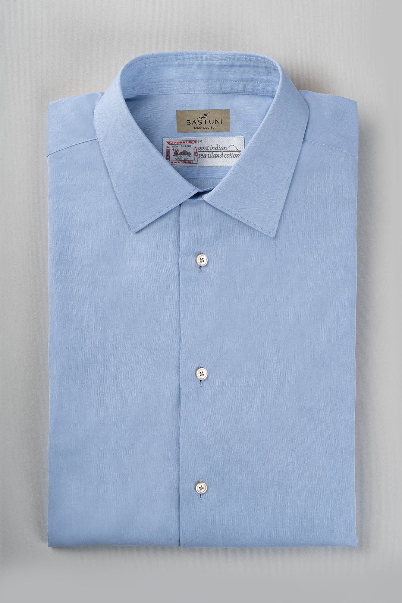Camicia in cotone Sea Island Azzurra
