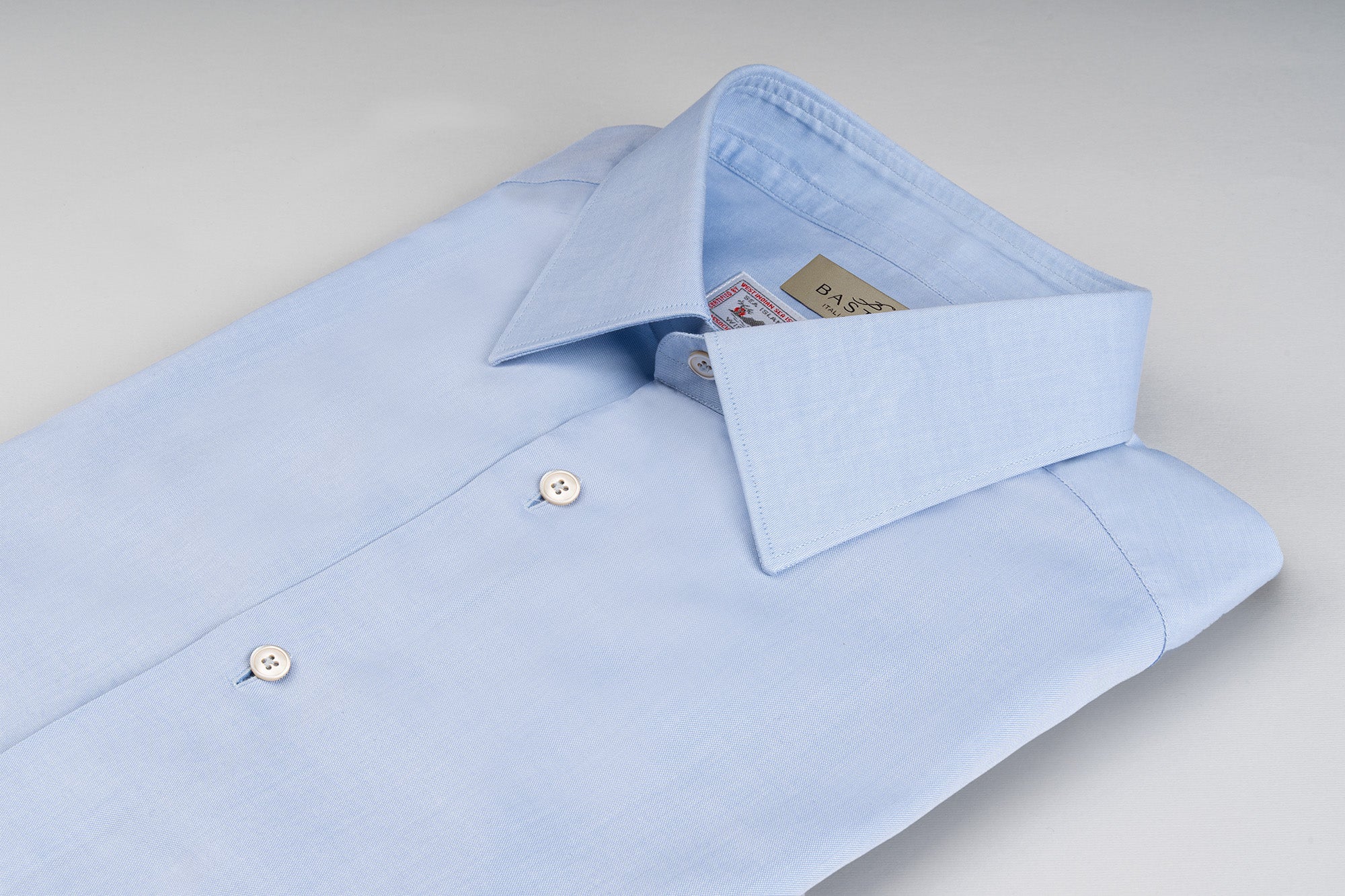 Camicia in cotone Sea Island Azzurra